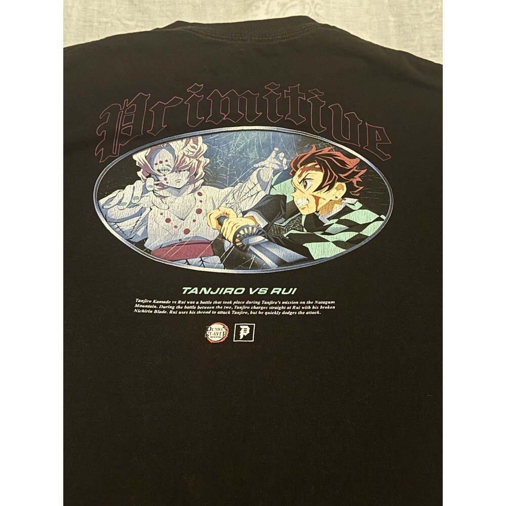 Primitive X Demon Slayer Collection Shirt Mens XL Skater Tanjiro vs Rui Fight